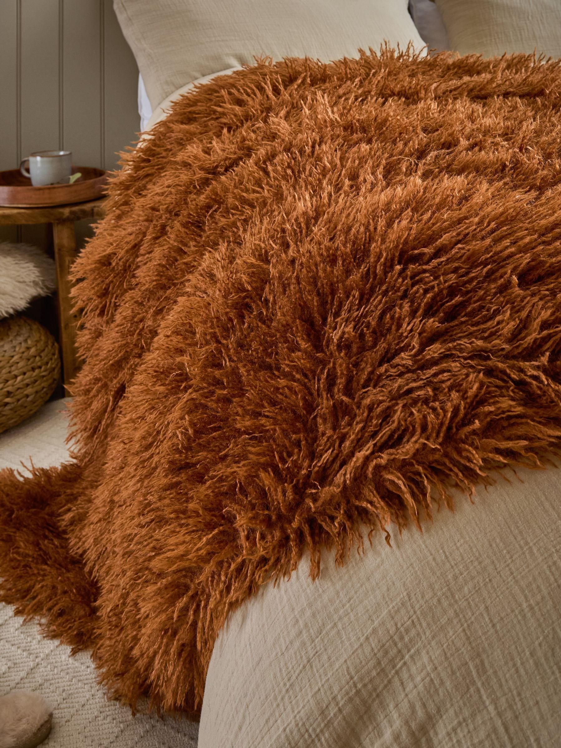 Furn Ginger Rowan faux fur throw (British brand)