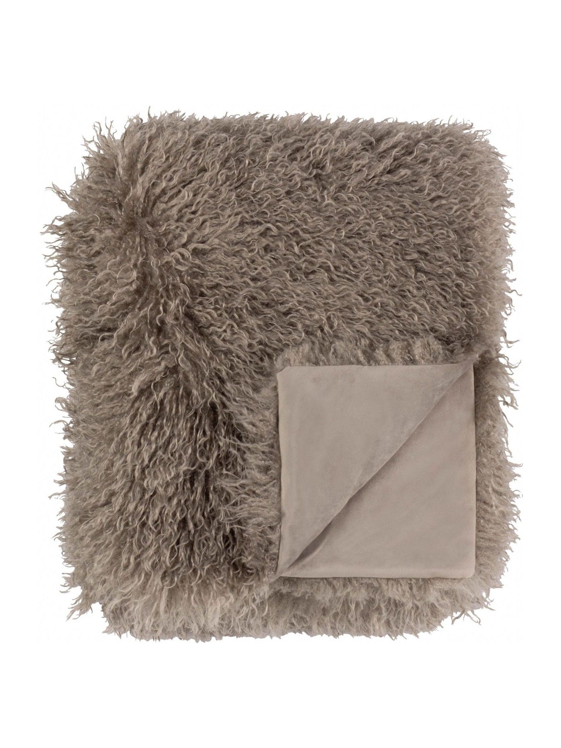 Furn Mocha Rowan Faux Fur Throw