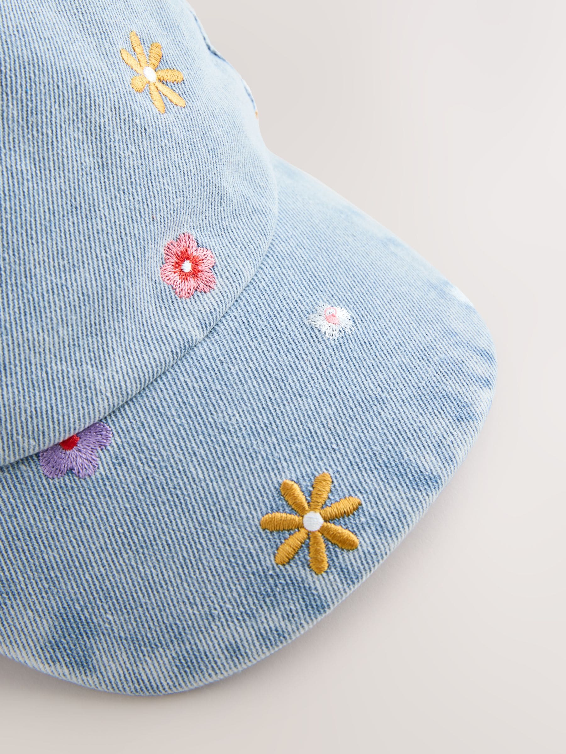 yellow flower denim cap for children adjustable back strap, UK version
