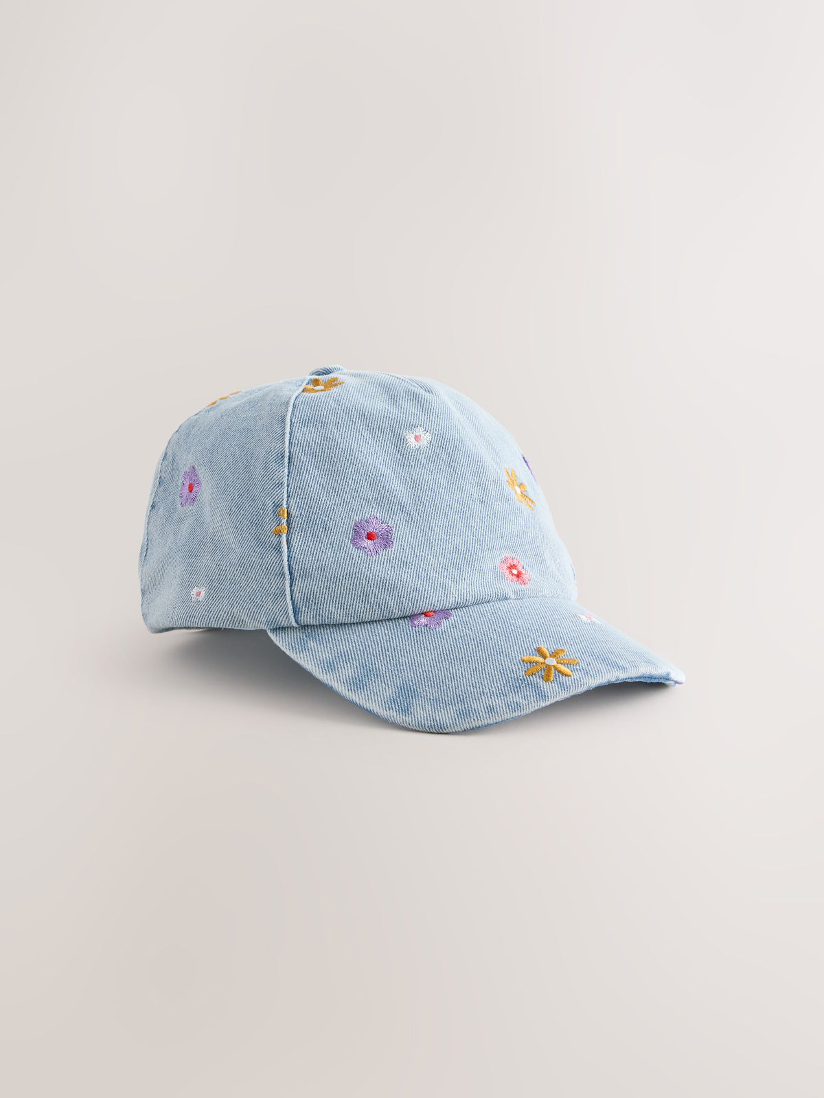 yellow flower denim cap for children adjustable back strap, UK version