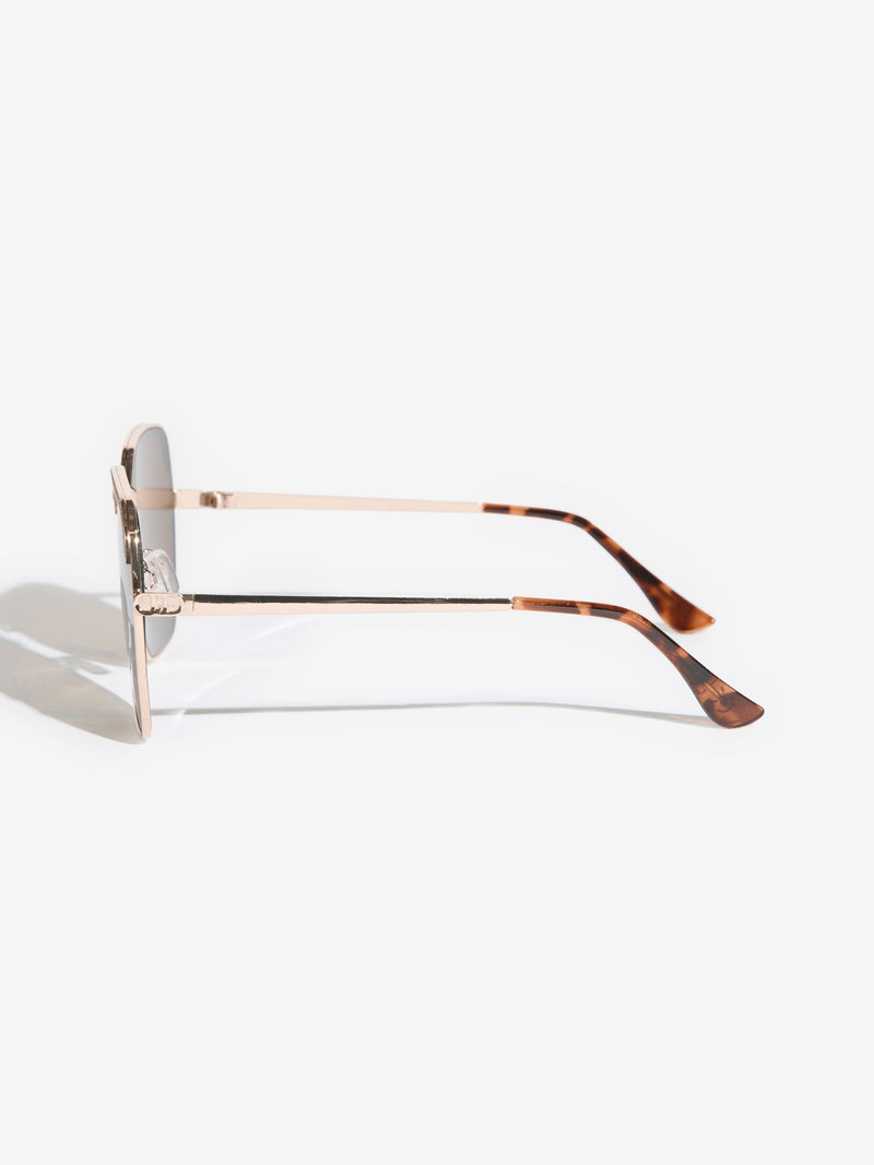 Lipsy brown oversized glitter metal frame sunglasses (British brand)
