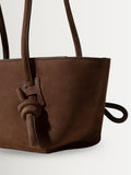 Hereu Studio brown Fleca Nobuck baguette shoulder bag 36cm, imported from the UK