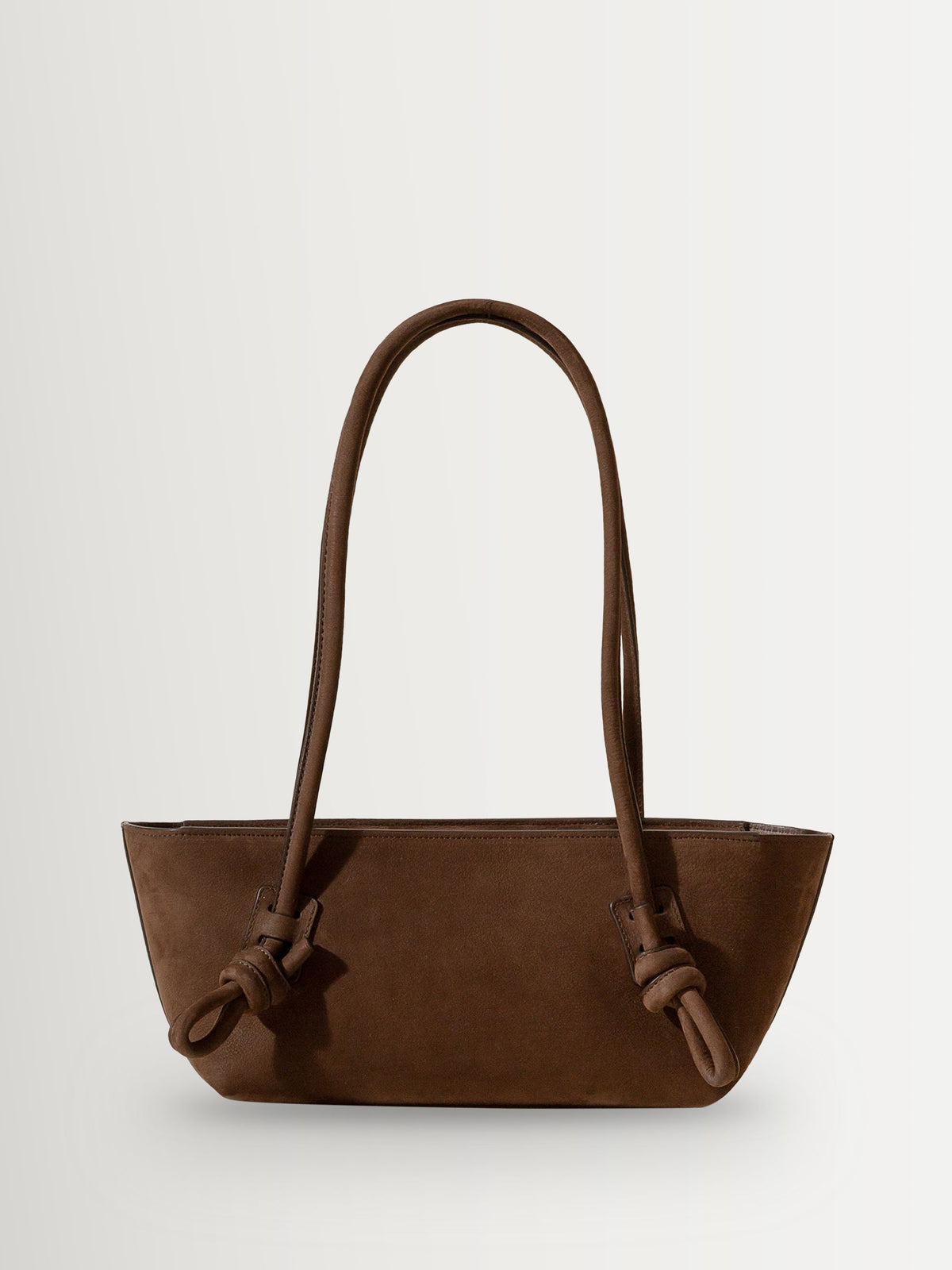 Hereu Studio brown Fleca Nobuck baguette shoulder bag 36cm, imported from the UK