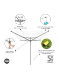 Brabantia Topspinner rotary dryer metallic grey 50m (British brand)