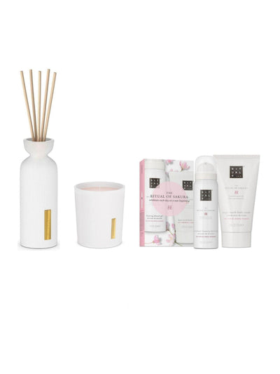Next Rituals The Ritual of Sakura Mini Diffuser Candle and Bodycare Duo Gift Set- Buy online at McGrocer