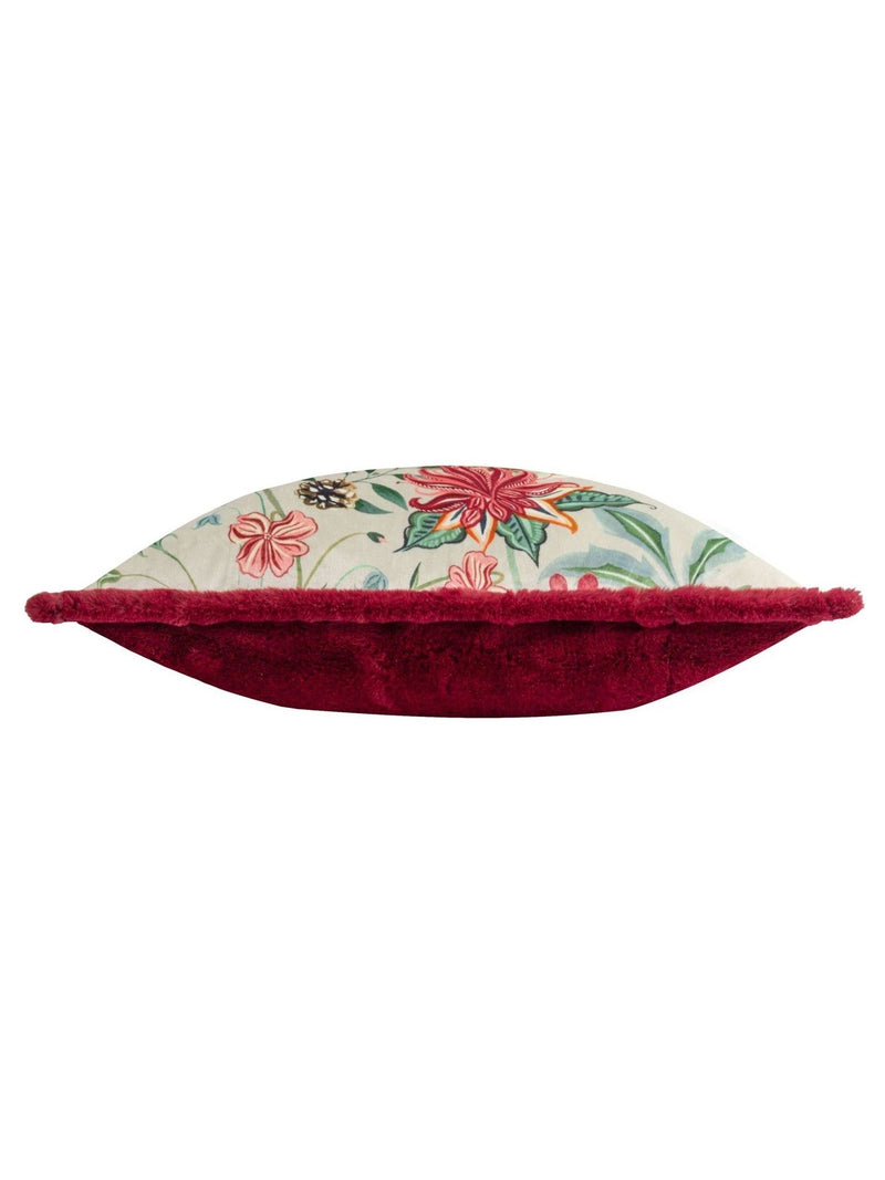 Wylder red printed velvet cushion 50cm, UK version