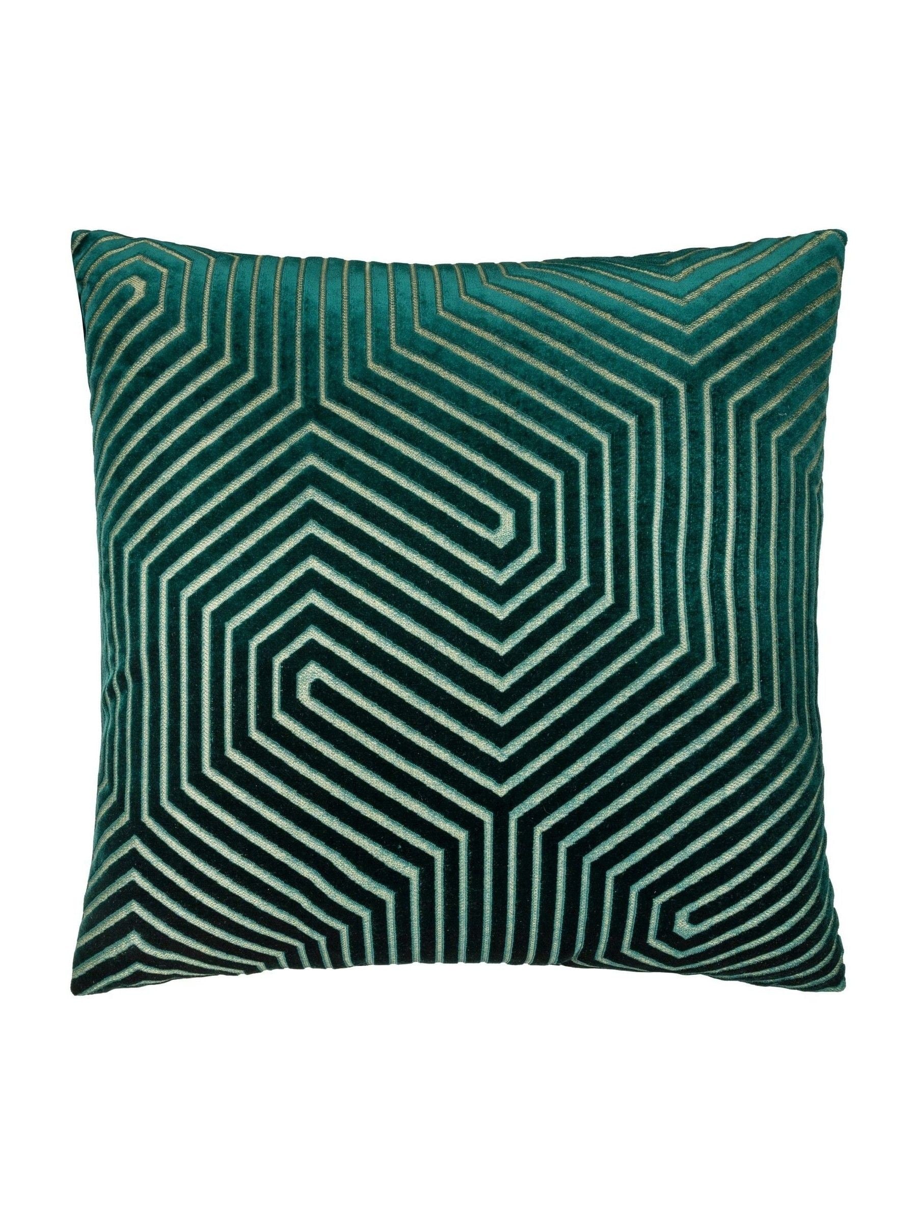 Paoletti Emerald Evoke Cut Velvet Cushion