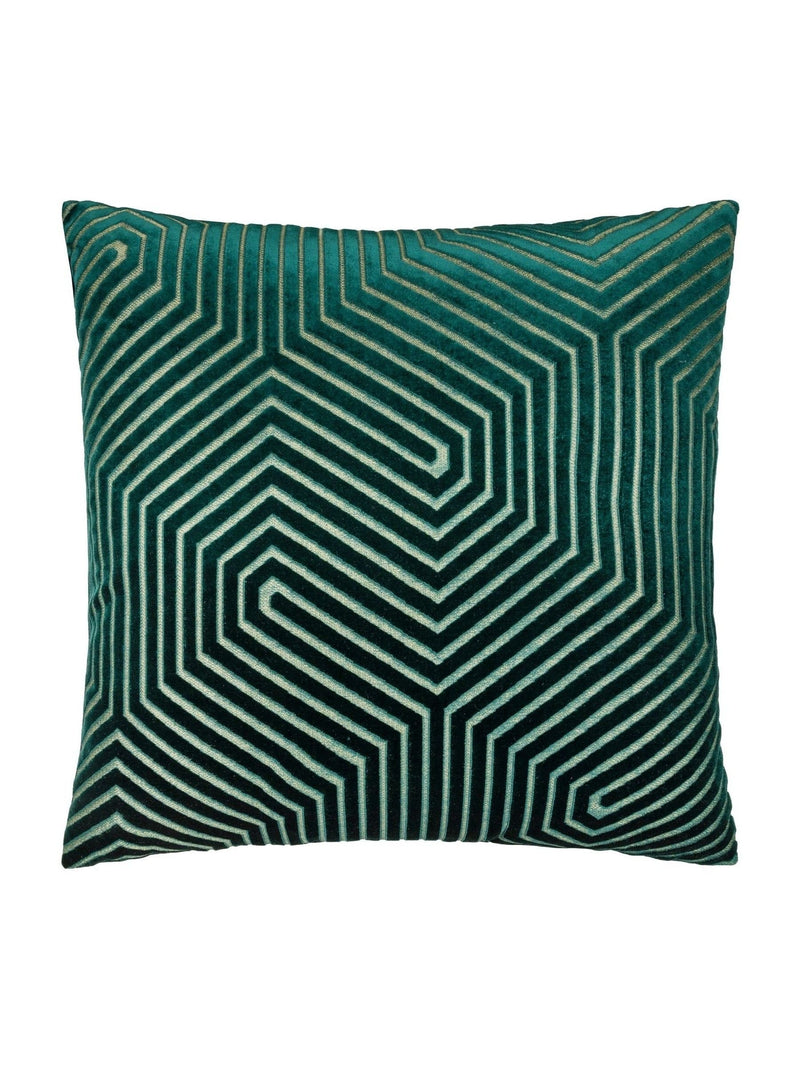 Paoletti Emerald Evoke Cut Velvet Cushion