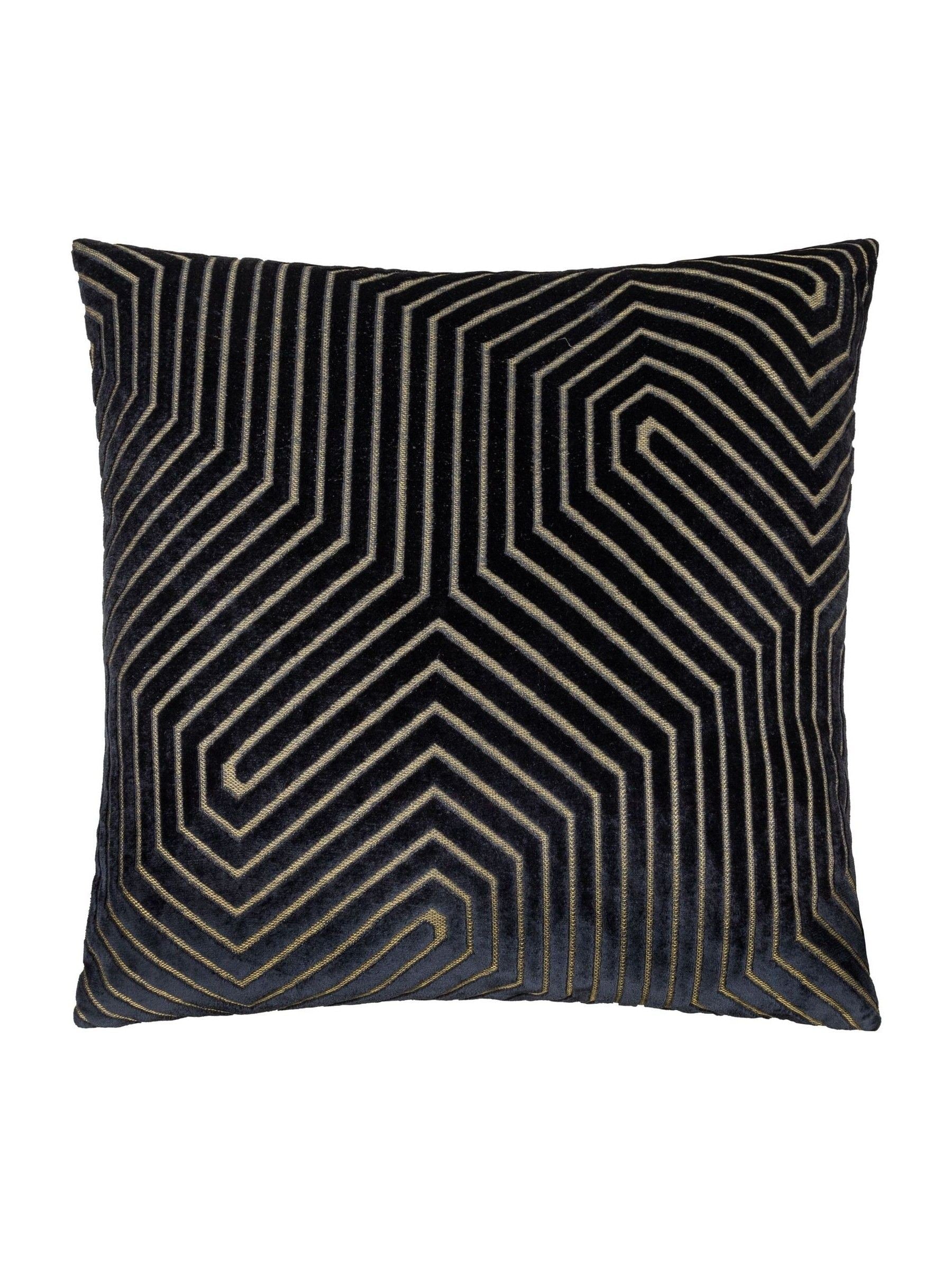 Paoletti Black Evoke Cut Velvet Cushion
