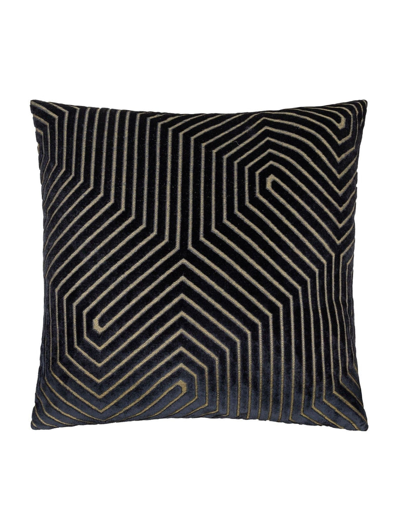 Paoletti Black Evoke Cut Velvet Cushion