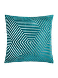 Paoletti Teal Evoke Cut Velvet Cushion