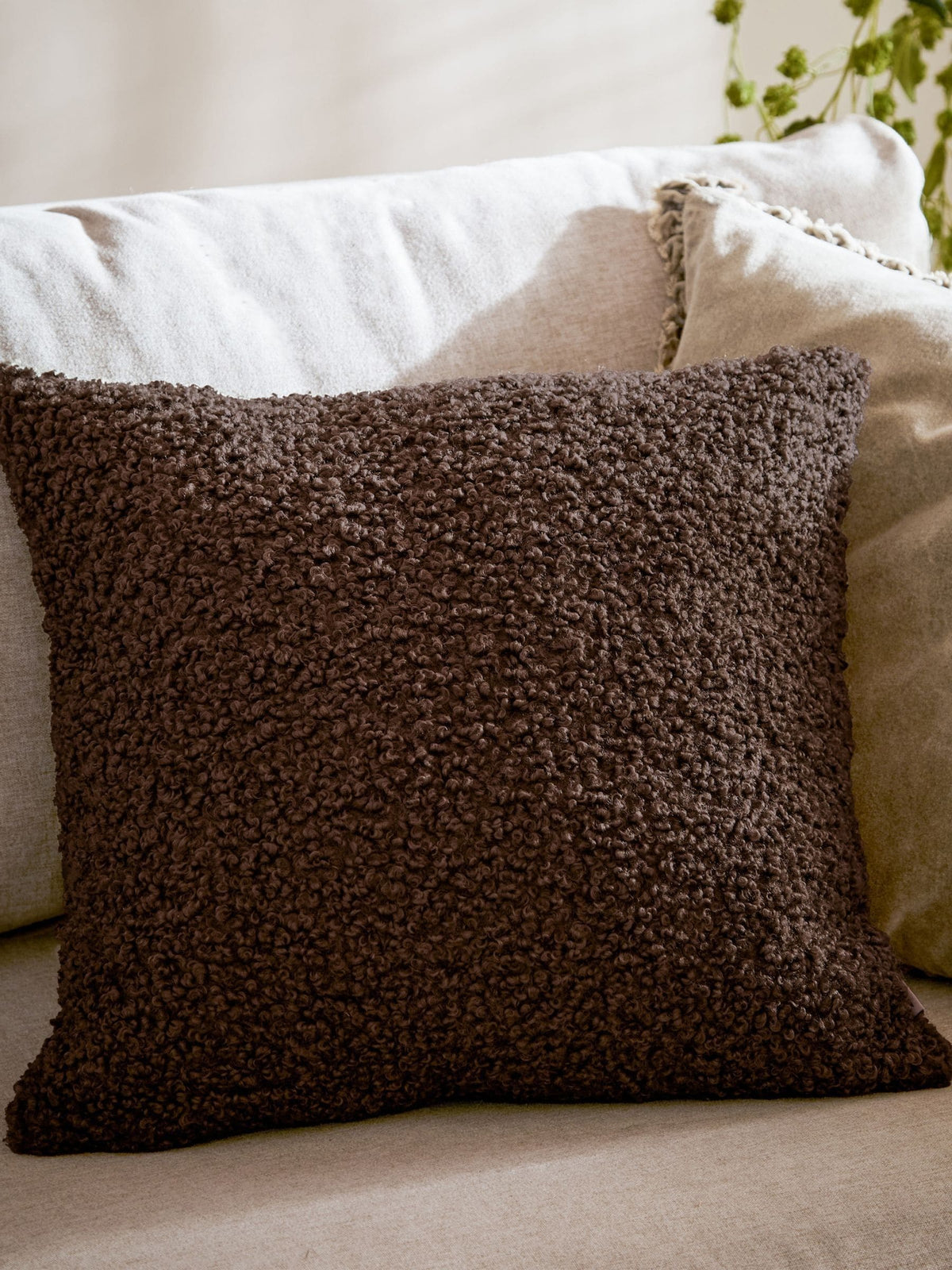 Yard chocolate chunky boucle cushion 45cm (British brand)