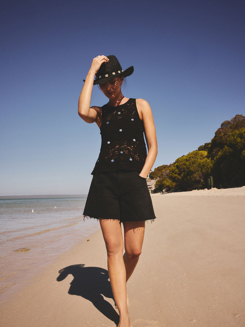 Black western straw hat, imported from the UK