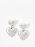 Mint Velvet Silver Tone Heart Earrings