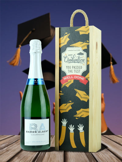 LeBonVin Geschenkbox zum Schulabschluss mit Baron Albert Brut Champagner 750ml Champagner-Geschenkbox