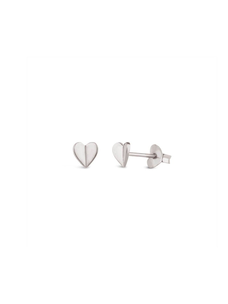 Dinny Hall small silver heart stud earrings, UK version