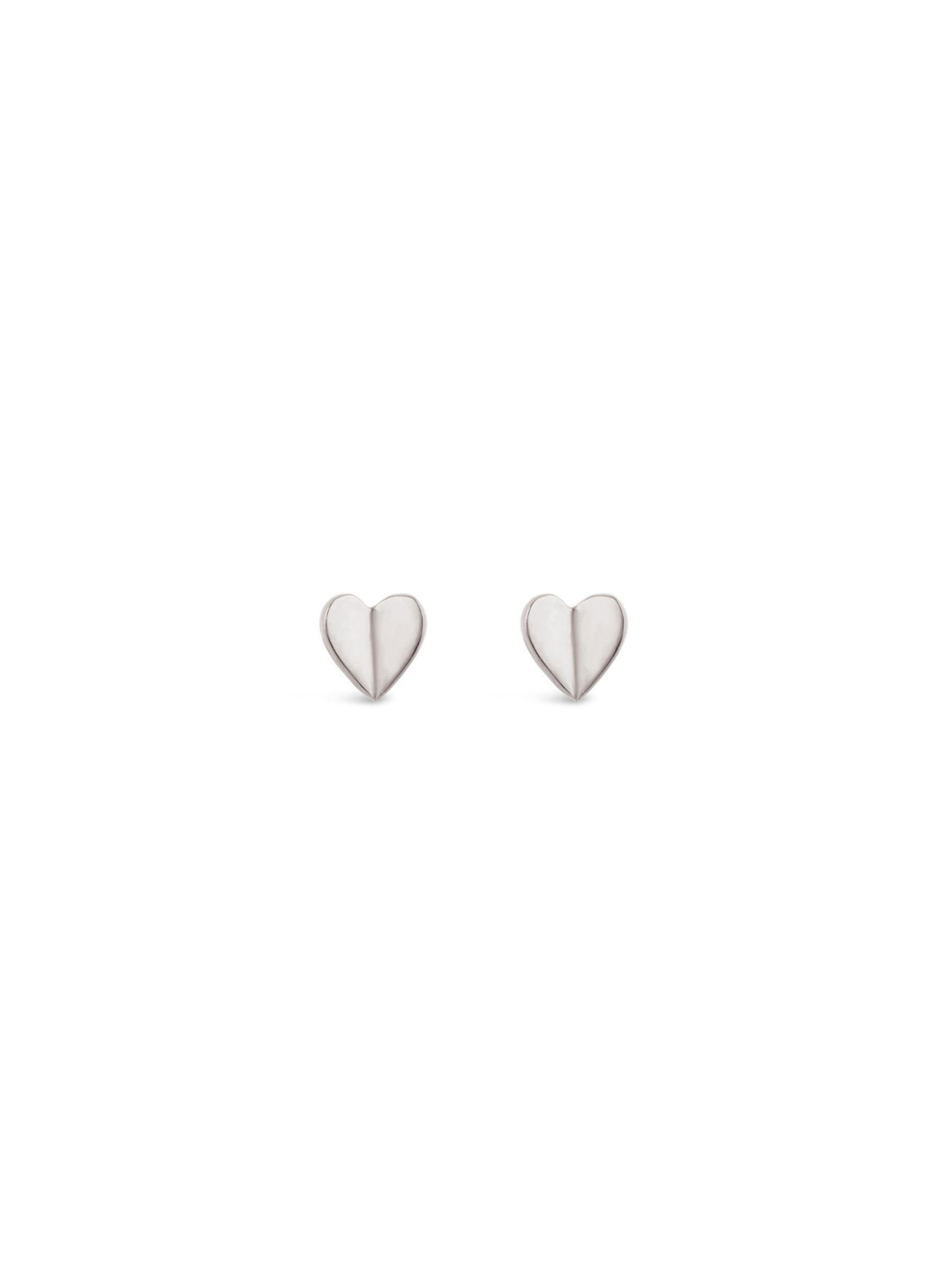 Dinny Hall small silver heart stud earrings, UK version