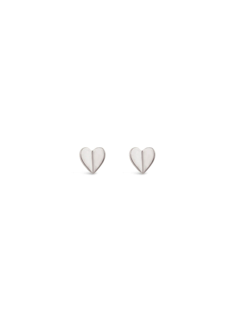 Dinny Hall small silver heart stud earrings, UK version