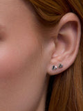 Dinny Hall small silver heart stud earrings, UK version