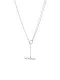 Dinny Hall silver Thalassa T-Bar Lariat necklace 18in, UK version