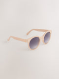 Blush pink round sunglasses for children, recycled materials - British product
