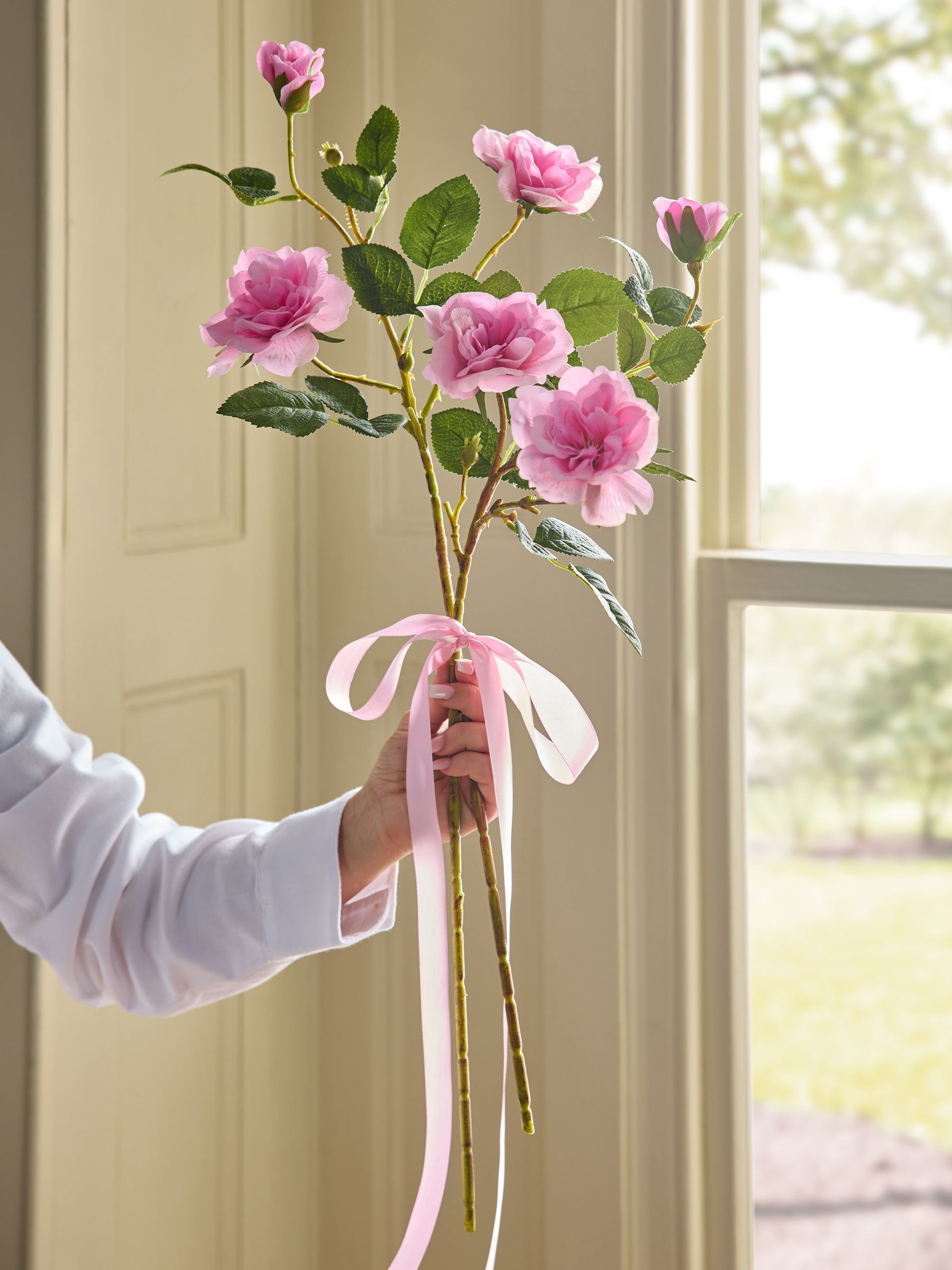 set of pink artificial flowers 2 stems 67cm, UK version