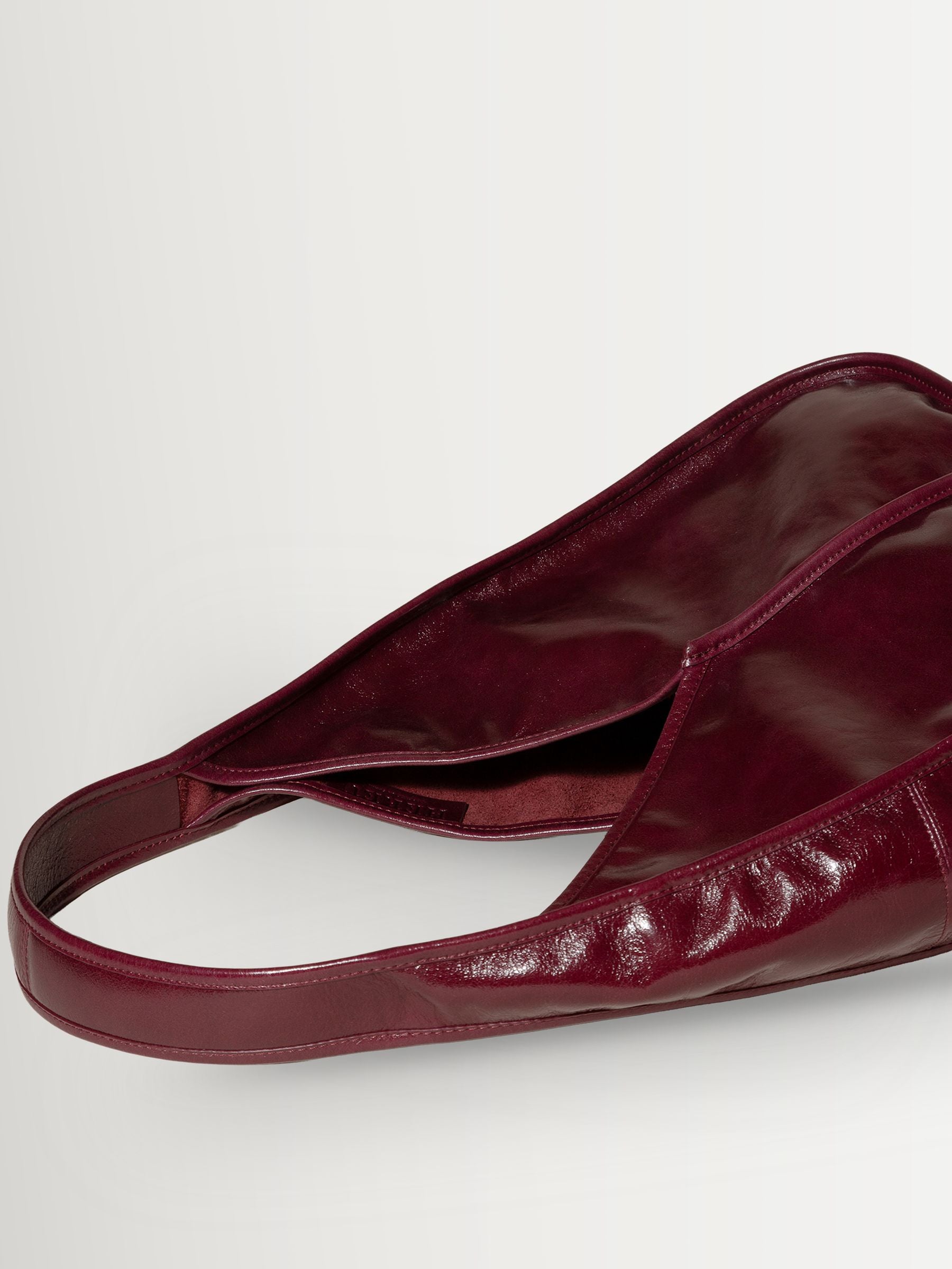 Hereu Studio Burgundy Calella hobo trimmed shoulder bag, UK version