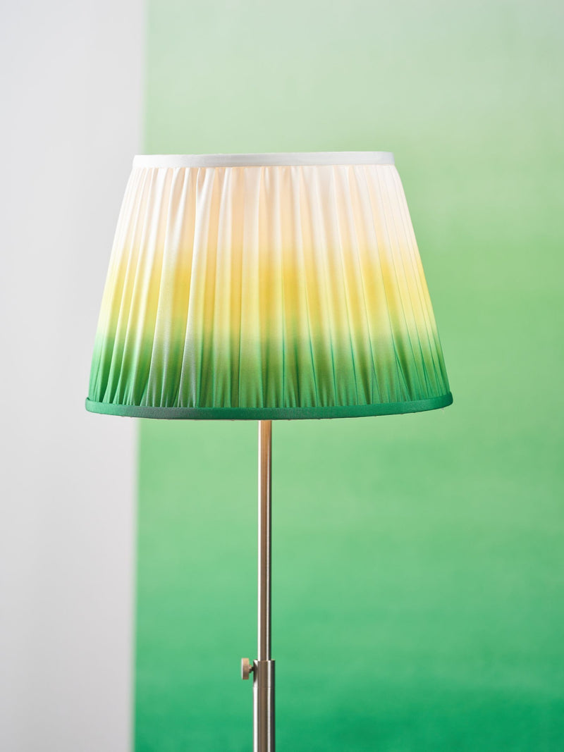 Designers Guild Emerald Savoie pleated shade in ombre green, imported from the UK