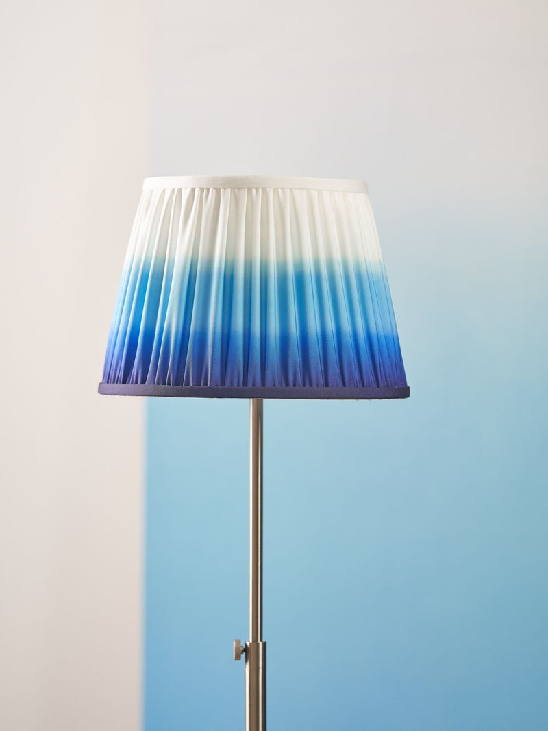 Designers Guild 14 inch cobalt Savoie pleated lampshade - British product