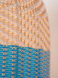 Designers Guild cobalt brera rattan ceiling pendant, imported from the UK
