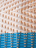 Designers Guild cobalt brera rattan ceiling pendant, imported from the UK