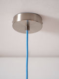 Designers Guild cobalt brera rattan ceiling pendant, imported from the UK