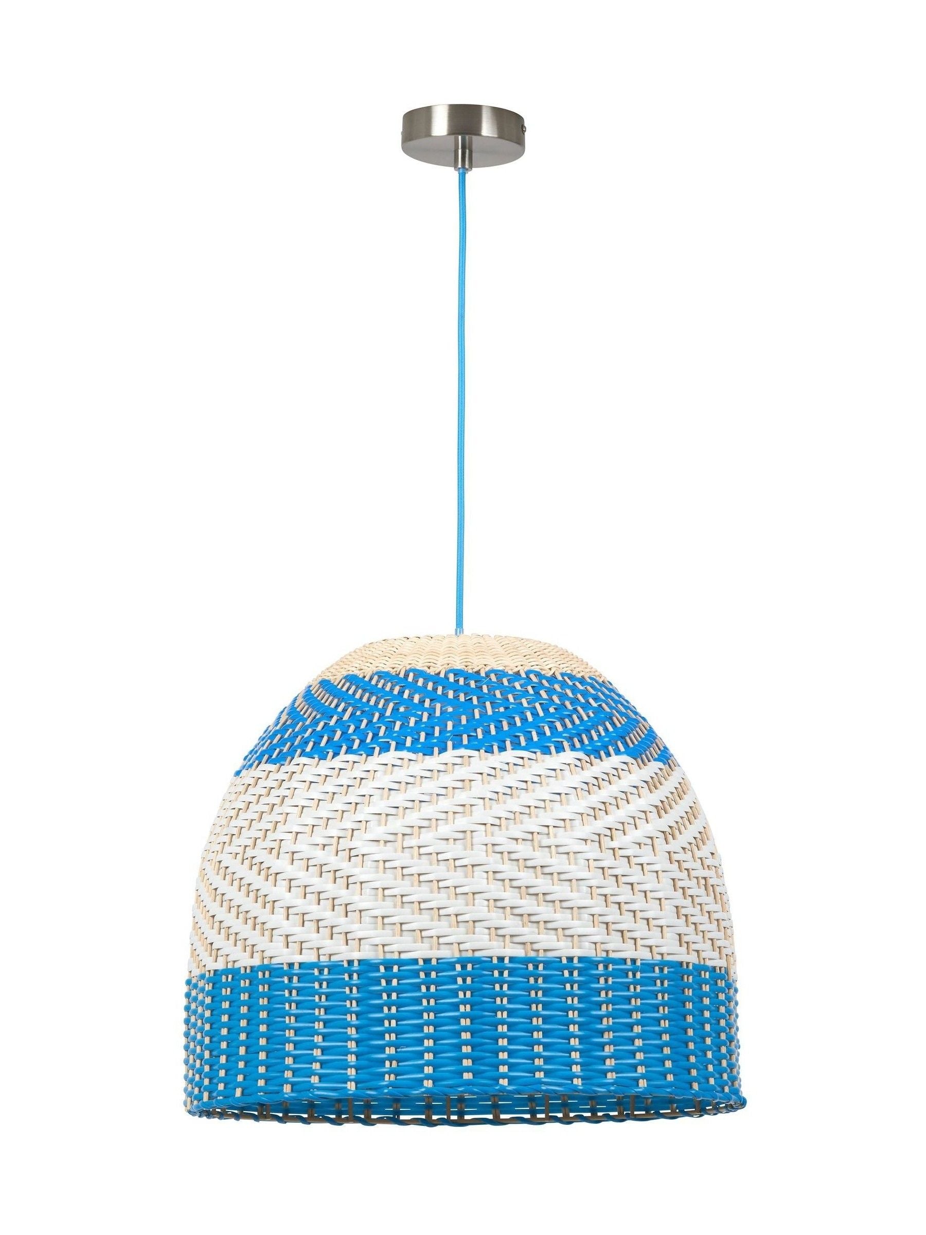 Designers Guild cobalt brera rattan ceiling pendant, imported from the UK