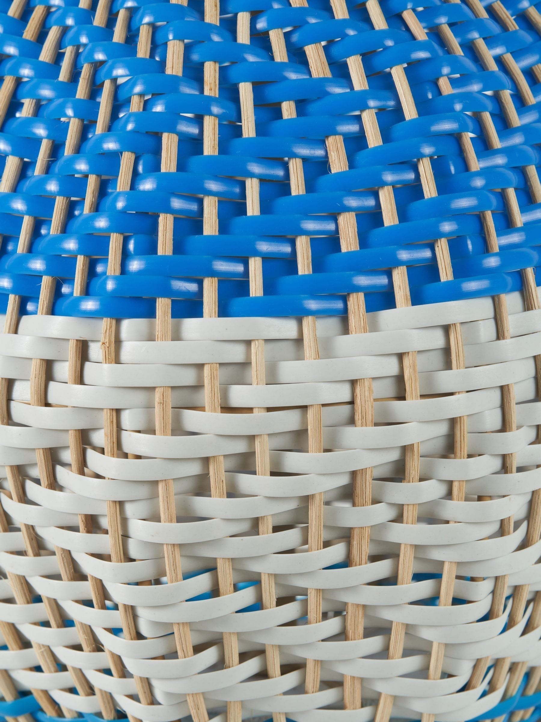 Designers Guild Cobalt Brera rattan table lamp, UK version