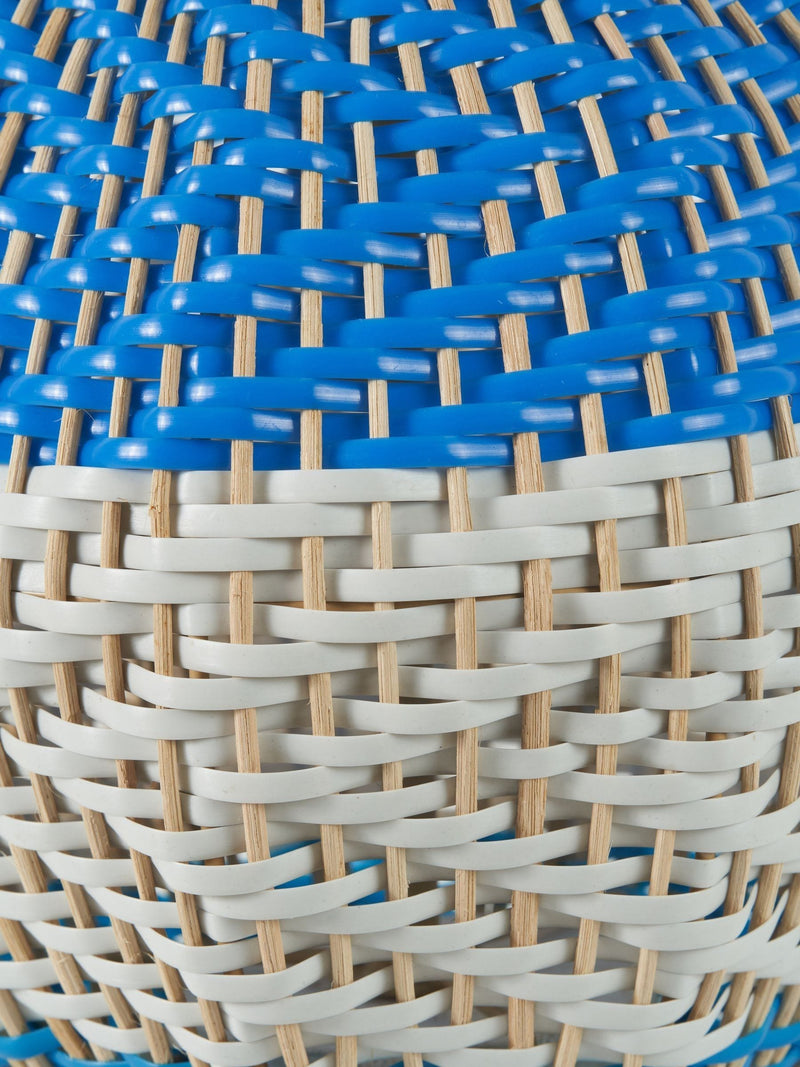Designers Guild Cobalt Brera rattan table lamp, UK version