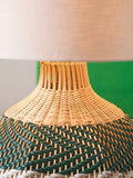 Designers Guild emerald brera rattan table lamp 67cm, imported from the UK