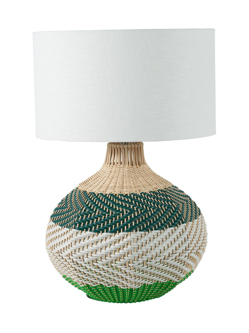 Designers Guild emerald brera rattan table lamp 67cm, imported from the UK