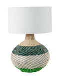 Designers Guild emerald brera rattan table lamp 67cm, imported from the UK
