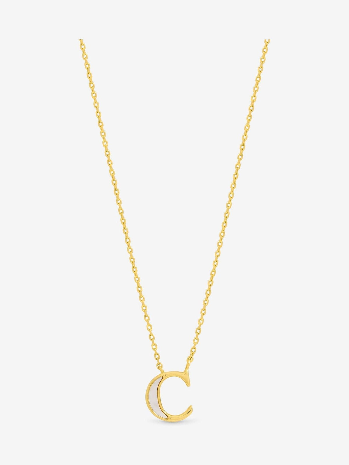 Inicio gold-plated mother of pearl C pendant necklace, UK version