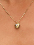Inicio gold tone cubic zirconia ridged heart jewelry set, UK version