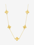 Inicio Gold Tone Diamond Cut Clover Station Necklace