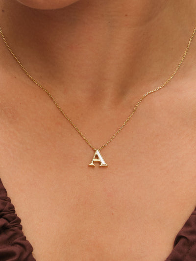 Inicio Vergoldeter Initial-Anhänger 'A' aus Perlmutt