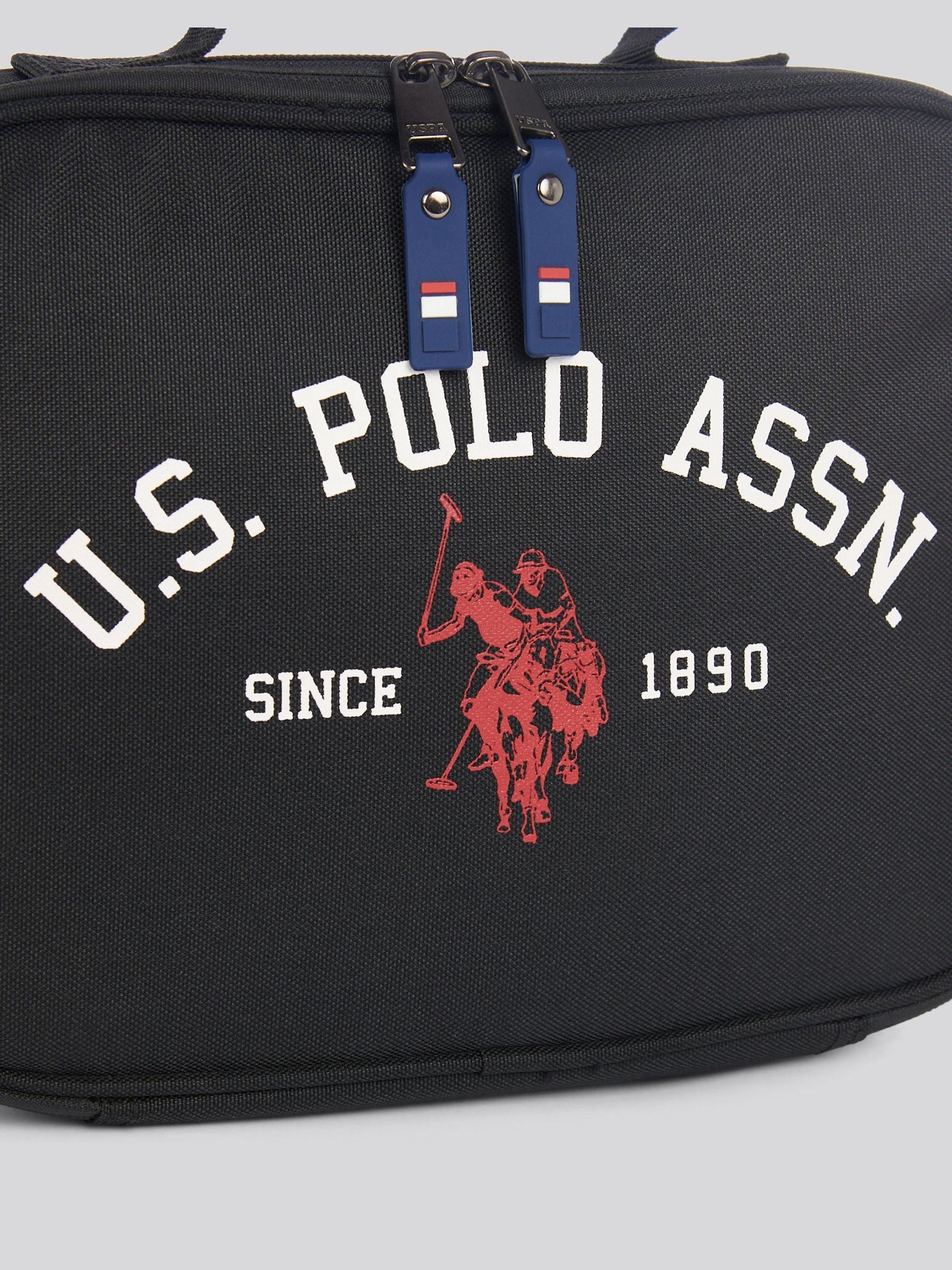 U.S. Polo Assn black signature arch print lunchbag, imported from the UK