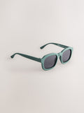 Matt Green oval sunglasses with recycled polycarbonate lenses (British brand)