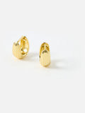 Oliver Bonas Ciara gold plated textured huggie earrings, imported from the UK