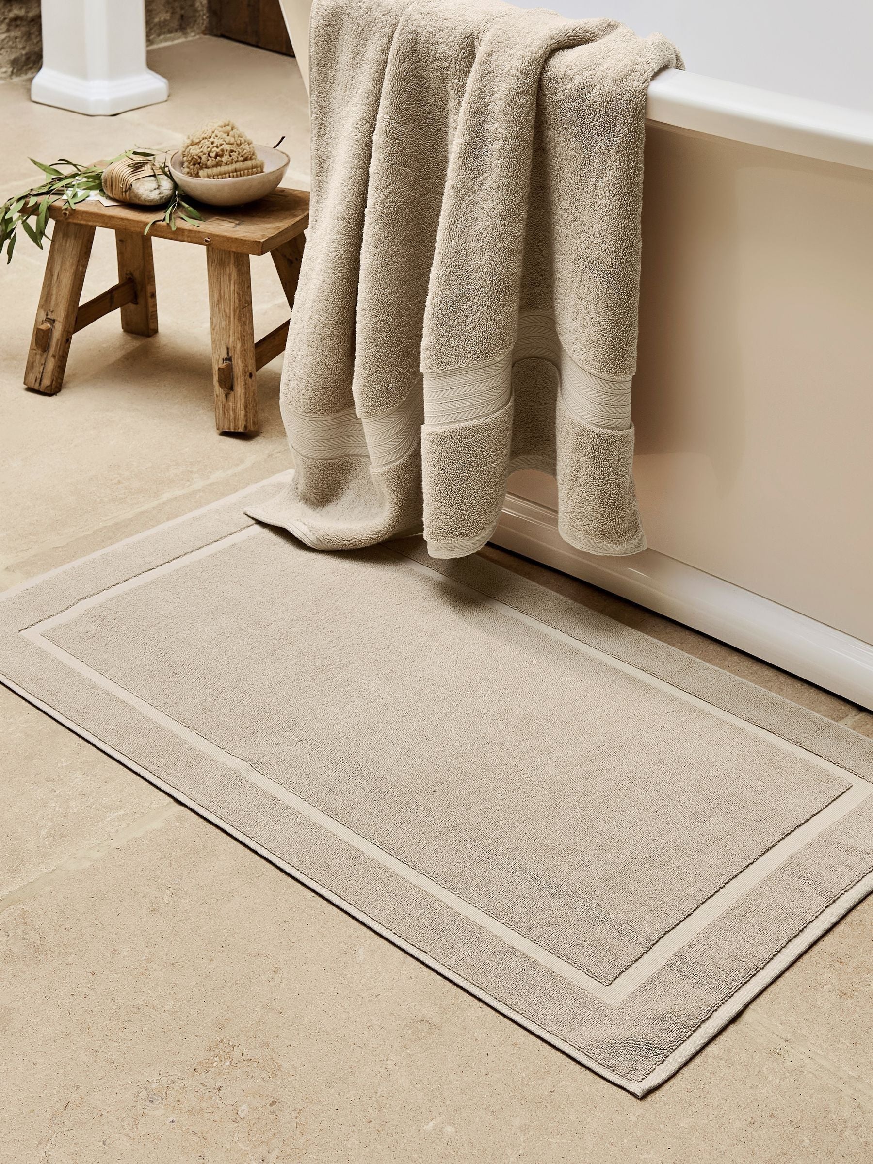 Christy Dove Grey Renaissance bath mat 52cm x 90cm, imported from the UK