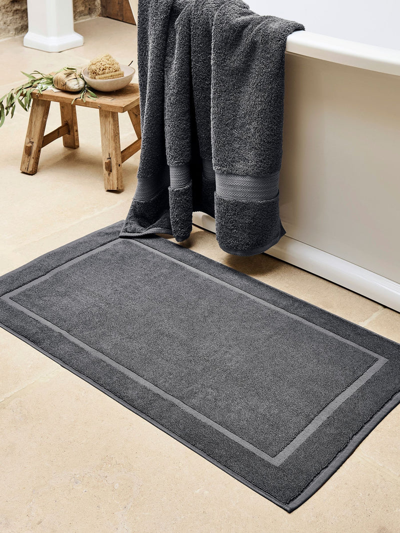 Christy Renaissance Dove Grey 100% Cotton Bath Mat 52cm x 90cm
