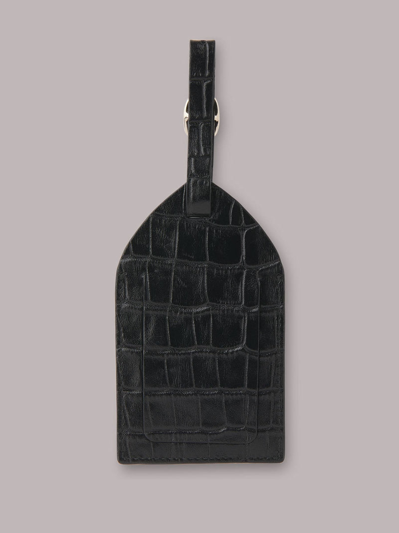 Whistles black shiny croc effect luggage tag purse, imported from the UK