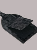 Whistles black shiny croc effect luggage tag purse, imported from the UK