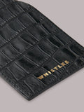 Whistles black shiny croc effect luggage tag purse, imported from the UK